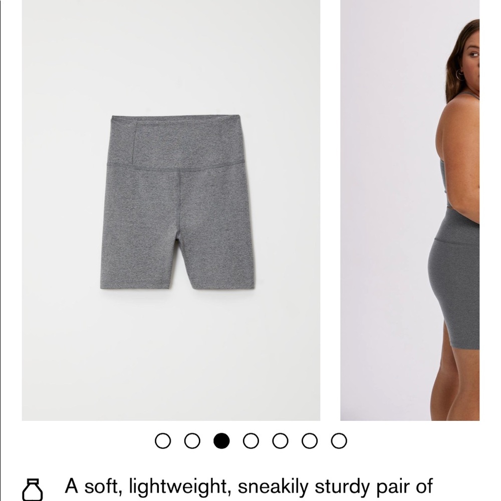 NWT Girlfriend Collective Gray Bike Shorts Size LRG